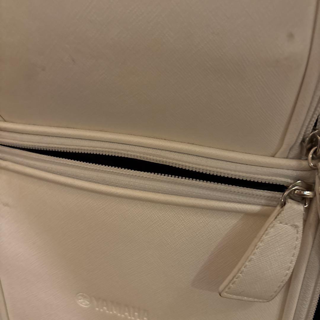 ホワイト キャディバッグ 複数ポケット付き　キャスター付き　8個のポケット付き