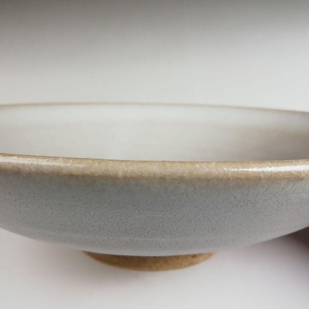 Ｓ９５５　茶碗　『白釉　平茶碗』『北村暢男 作』　共箱　抹茶碗　茶道具