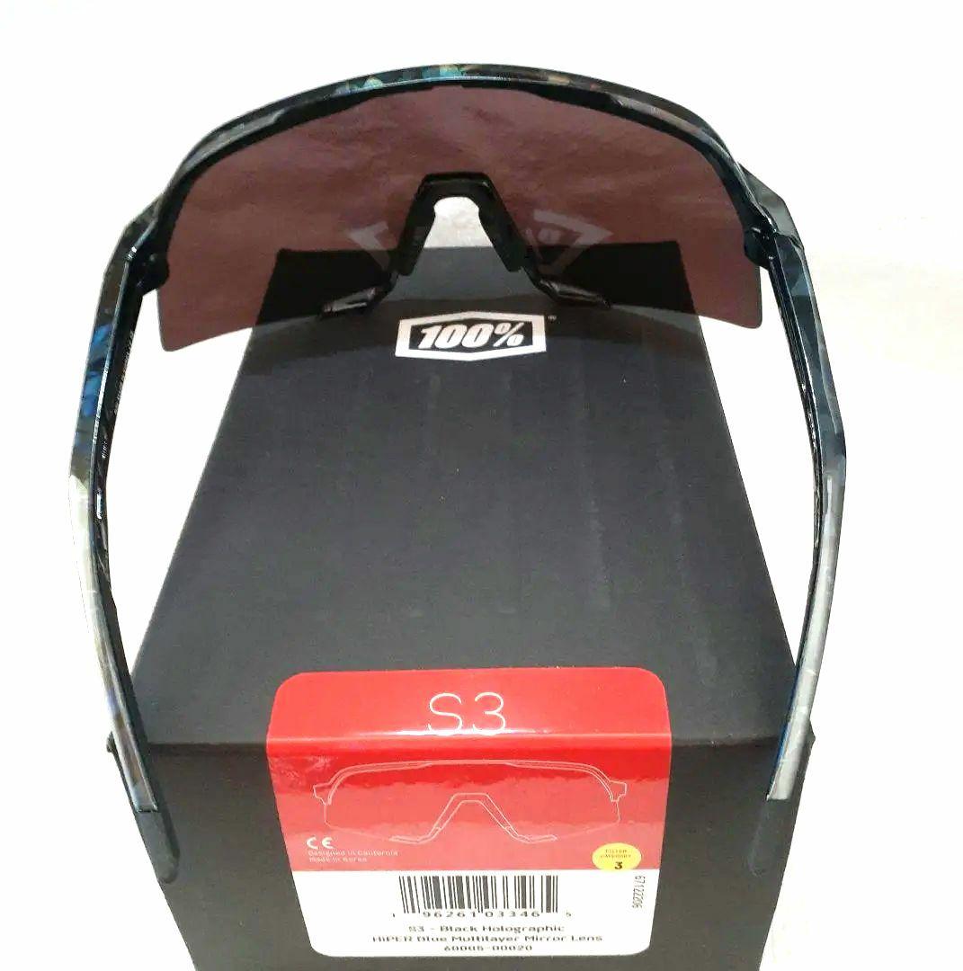 100% S3 ブラックホログラフィック ワンハンドレッド サングラス