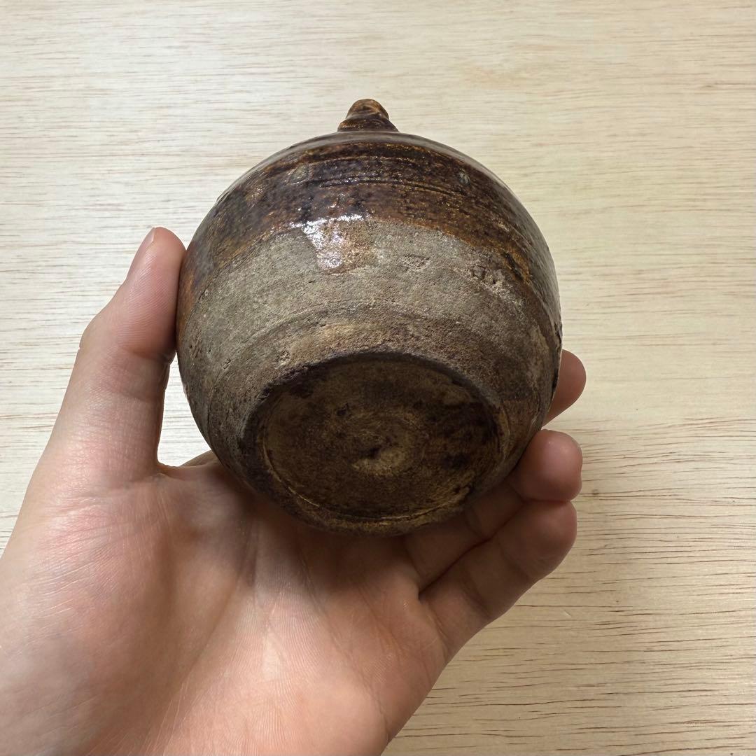 古瀬戸 鉄釉 小壷 水滴 花入 花生 江戸時代 茶道具 古美術 骨董 古常滑