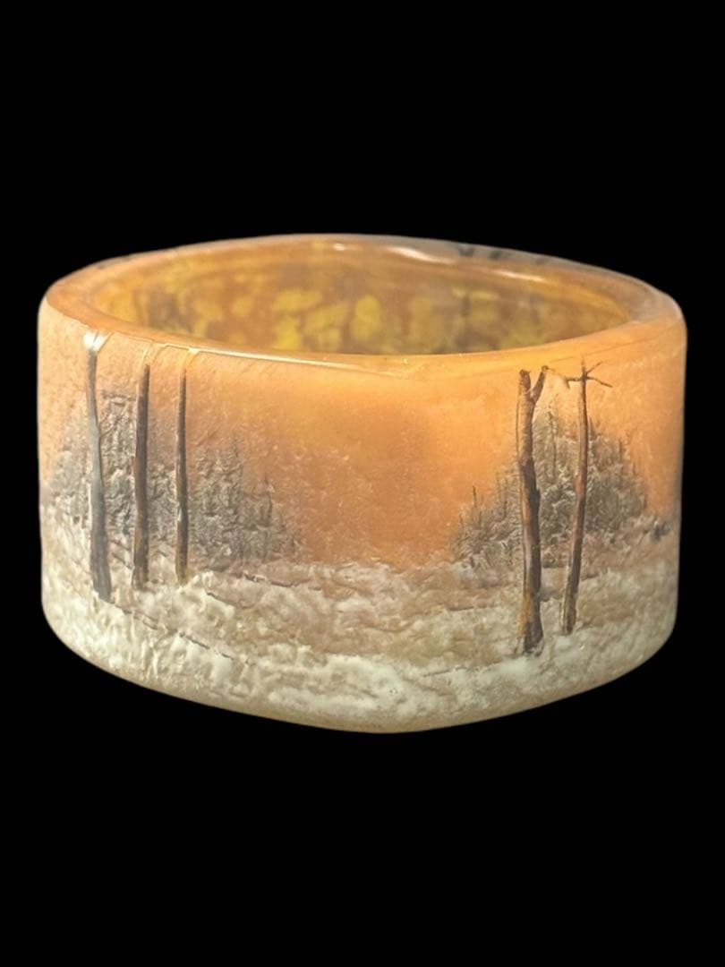 12cm ドーム ナンシー 冬景色 鉢 ボウル 美品 花器 アール ヌーボー