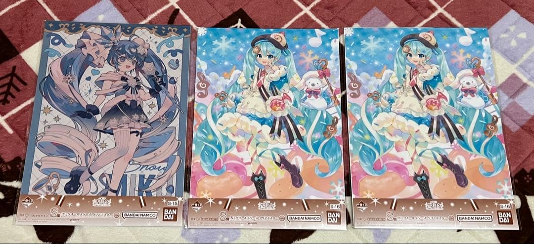 一番くじ 雪ミク S賞　雪ミクオールスターズ クリアポスター　15枚