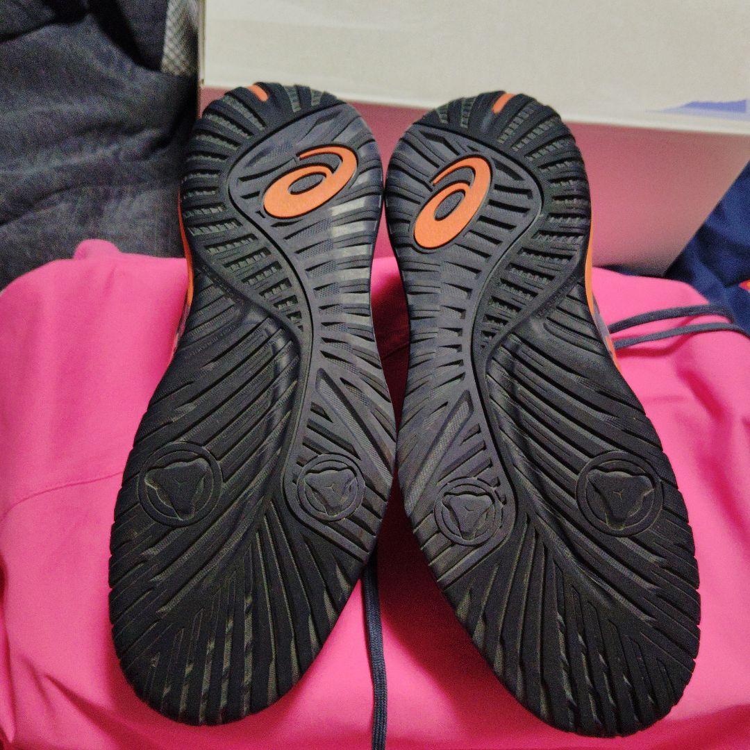 着用1回アシックス　ゲルレゾリューションX25.5cm 2Eグレー オレンジ