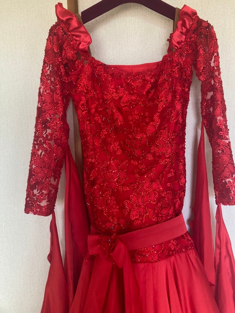 gentil 赤　ドレス　社交ダンス　スタンダード