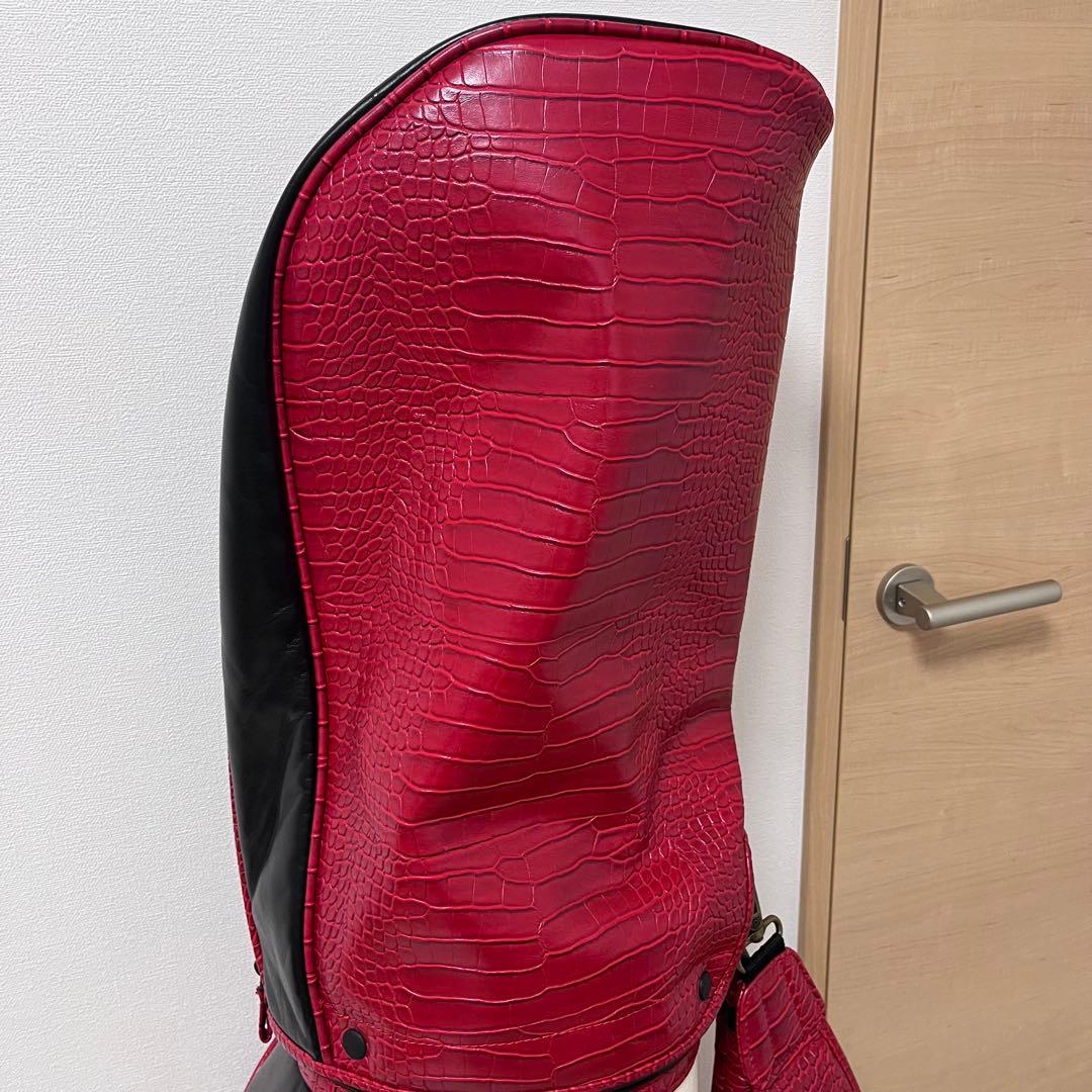 美品 ゴルフ キャディバック ディズニー ミッキー レッド 赤 ネームタグ付