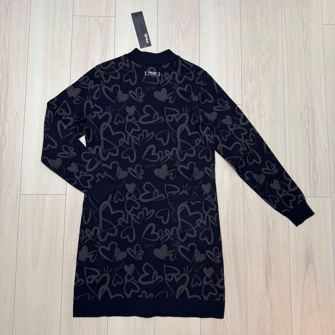 新品タグ付き ピン PING ワンピース ジャカードネック ニット