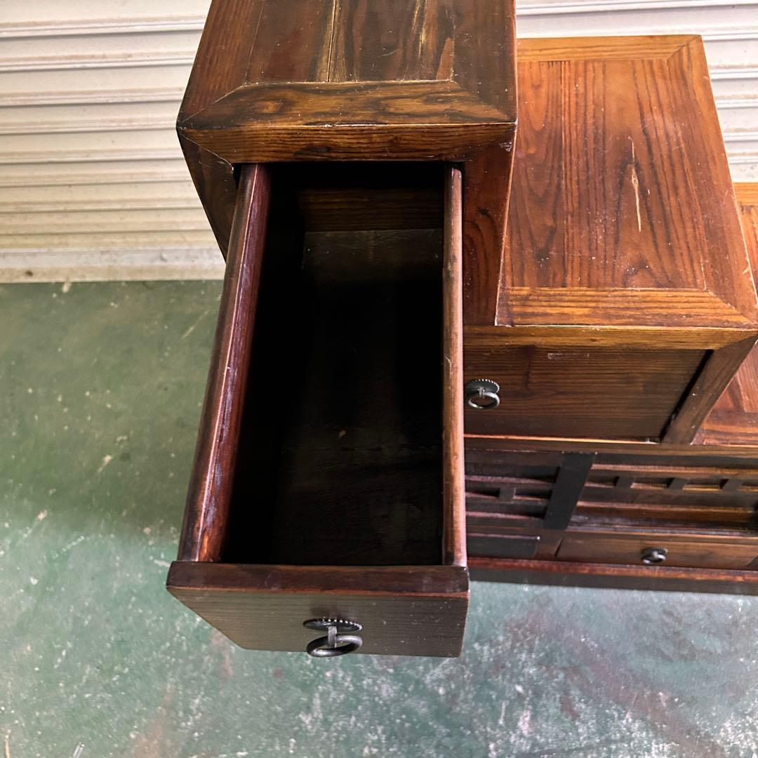 CK5★民芸家具★ 階段箪笥 タンス 飾り棚 小物入 アンティーク レトロ 家具