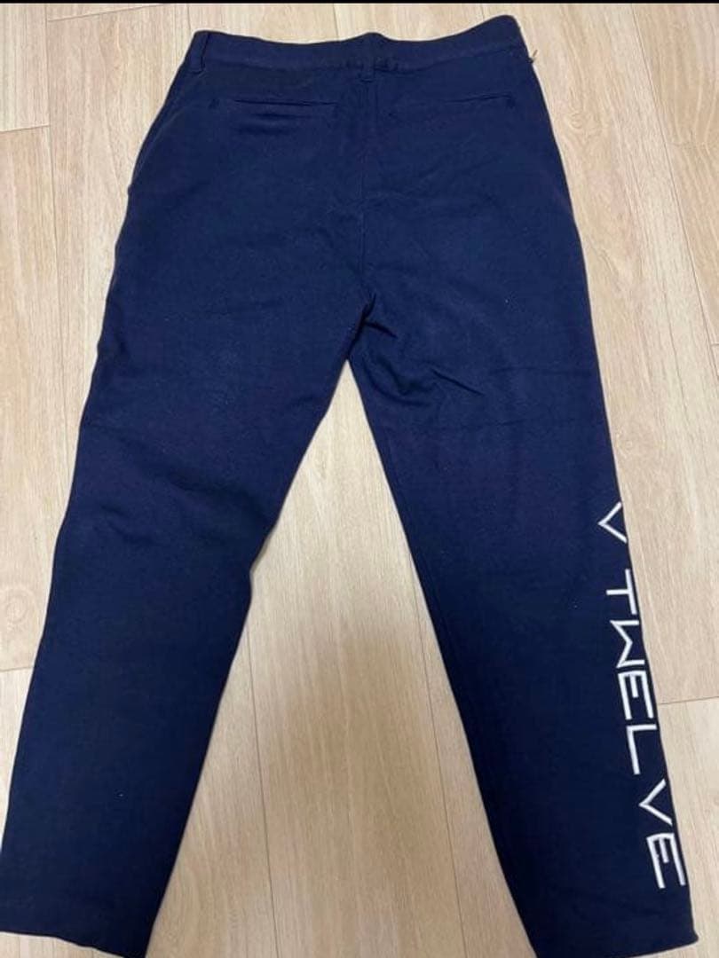 V12ウールパンツ　ネイビー　ゴルフウェア WOOL LOGO PANTS