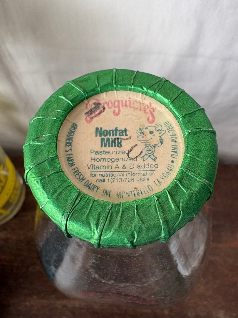 アメリカン雑貨 ビンテージBroqiere's Milk Bottle 牛乳瓶