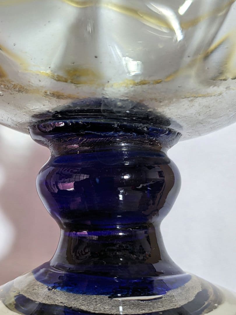 ♦西洋アンティーク 扁壺双耳 ガラス花瓶 アールヌーボー ？フランス 骨董品