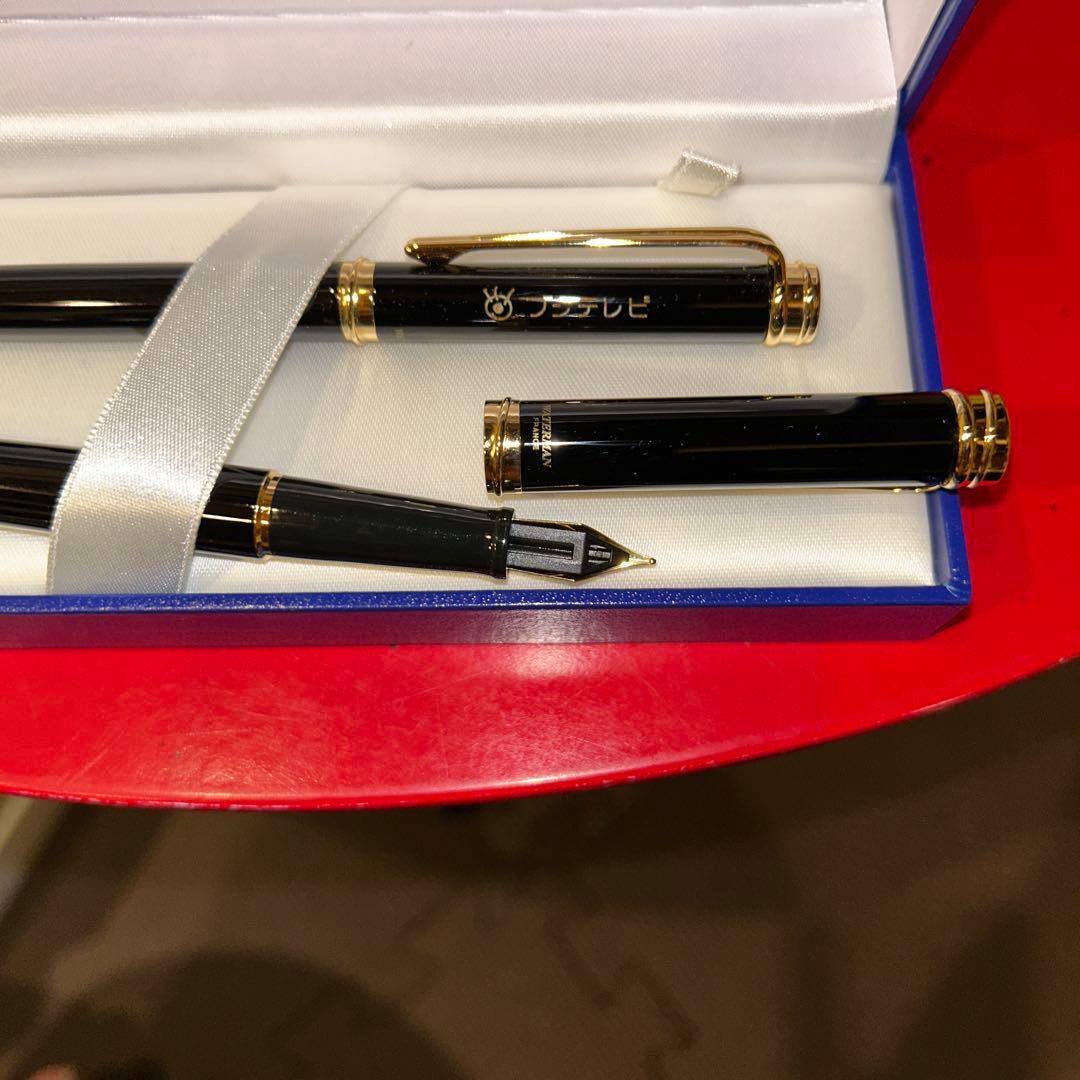WATERMAN 万年筆　ボールペンセット　黒金フジテレビ