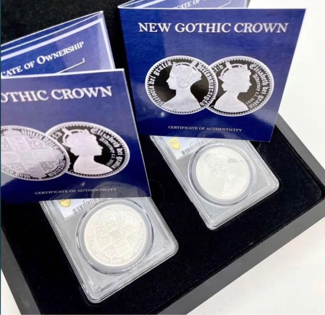 【最高鑑定】2021 オルダニー ゴチッククラウン 銀貨 ゴシック ゴチック