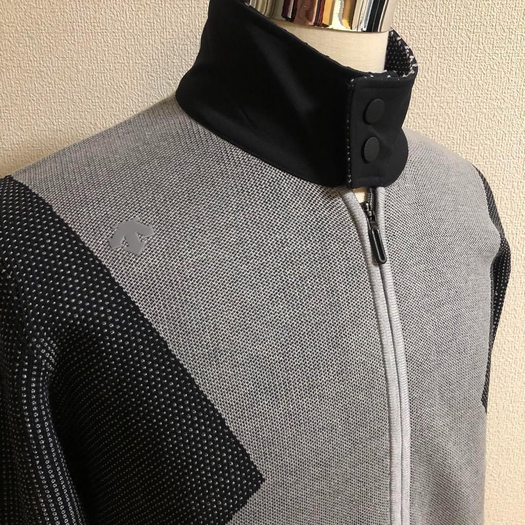 デサントゴルフ ダブルジャカードセーター ジャケット グレー Oサイズ