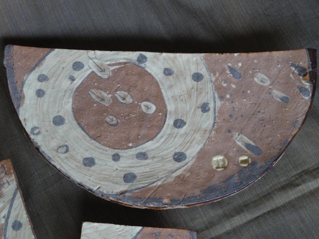 超希少作★アロンサイス★足付組超大皿（４５ｃｍ）★共布・栞