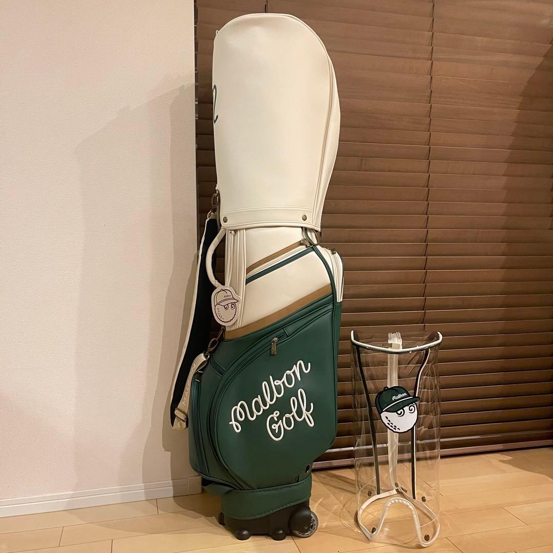 【即発送】MALBON マルボンゴルフ キャディバッグ ゴルフバッグ 緑白