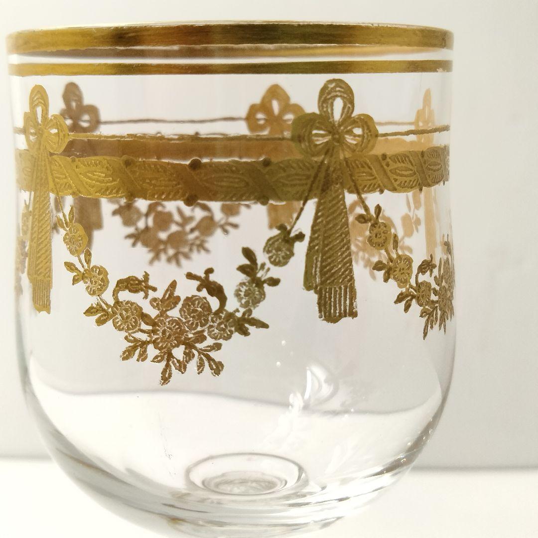 Ｒ348 1900年初期作 アンティークバカラ 金彩バラ文グラス