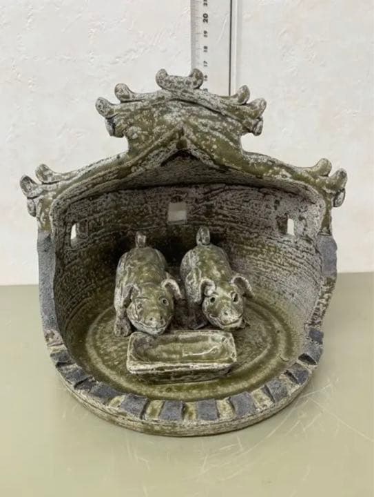 中国五代十国 耀州窯 养猪圈　骨董古美術品 唐物アンティーク江戸青磁コレクション