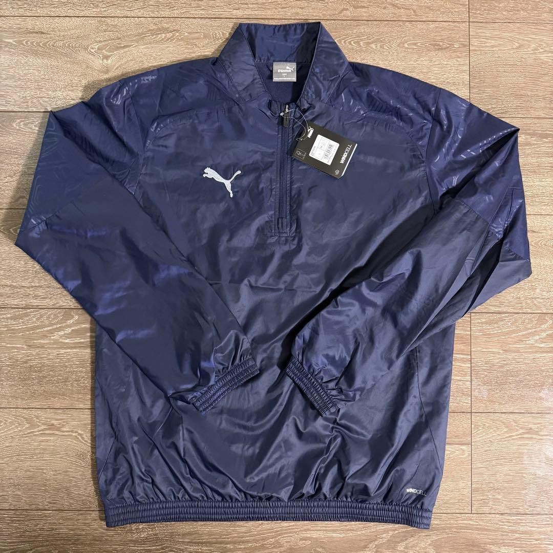 新品特価 PUMA サッカーウェア 裏起毛 ピステ・ウィンドブレーカー 上下 L
