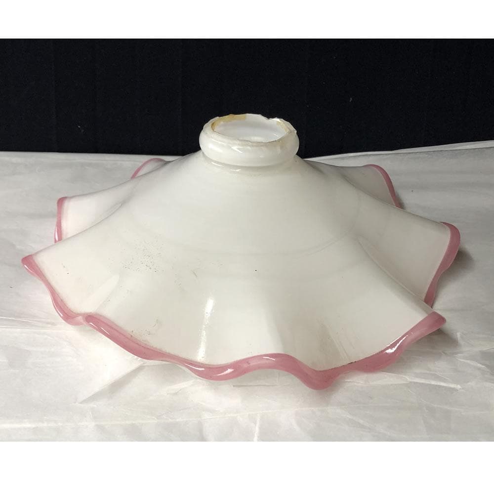 p007 電気の笠 ガラス 電笠 電傘 巾28.5cm 硝子 古ガラス 古硝子