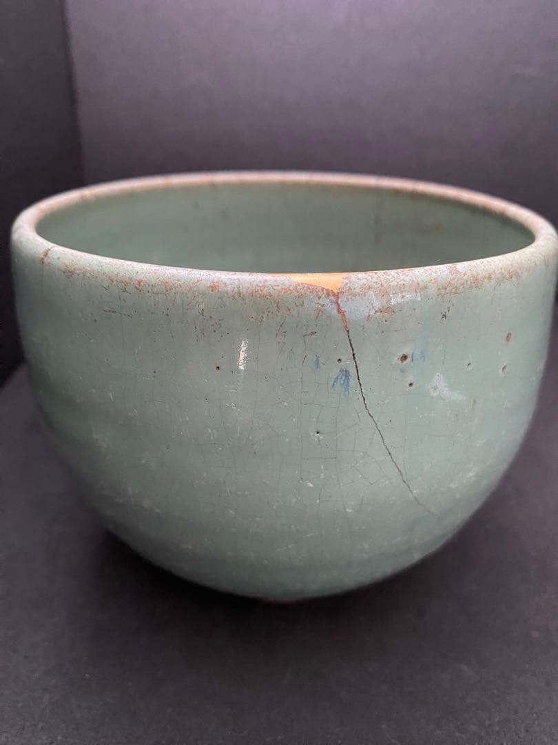 布志名 緑釉ぼてぼて茶碗　桶茶　出雲丸碗　ぼてぼて碗　呉須手茶碗　呉洲茶碗　呉洲