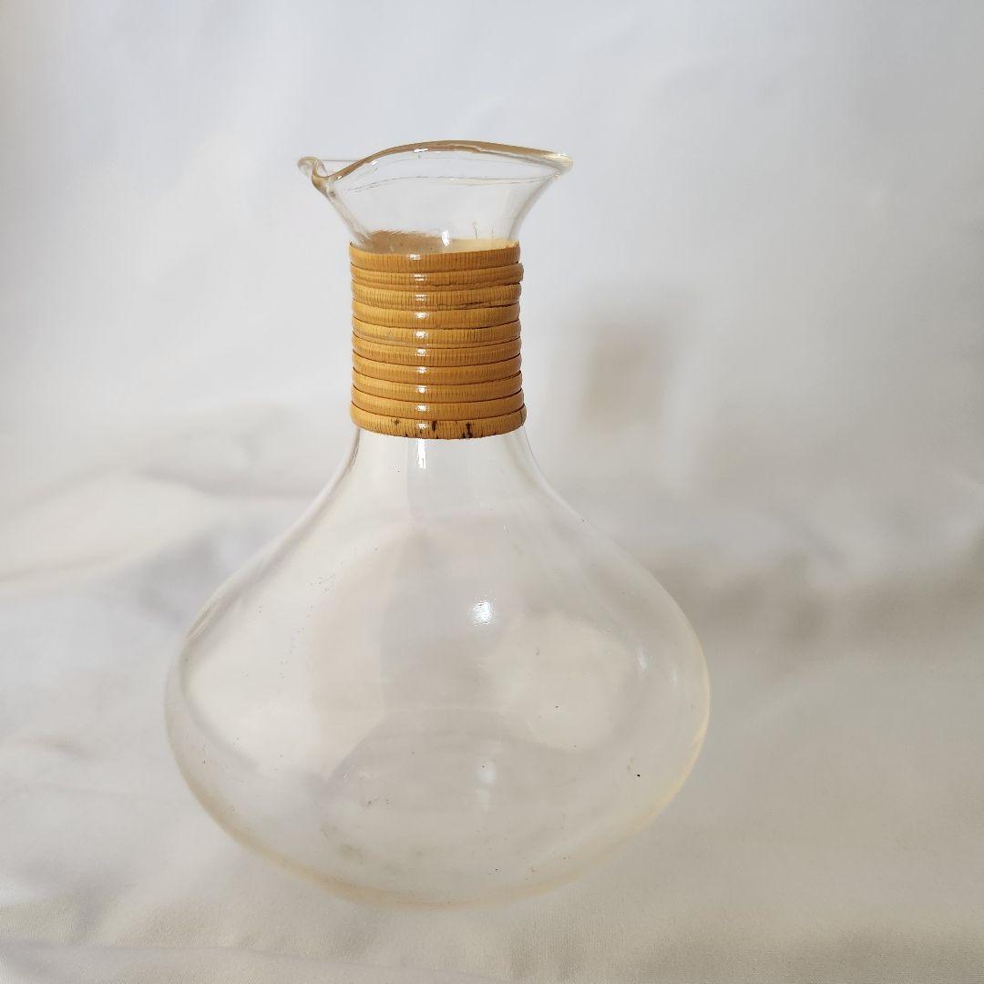 籐巻 ガラス とび口 燗徳利 大正 昭和 寄席 劇場用 吹きガラス