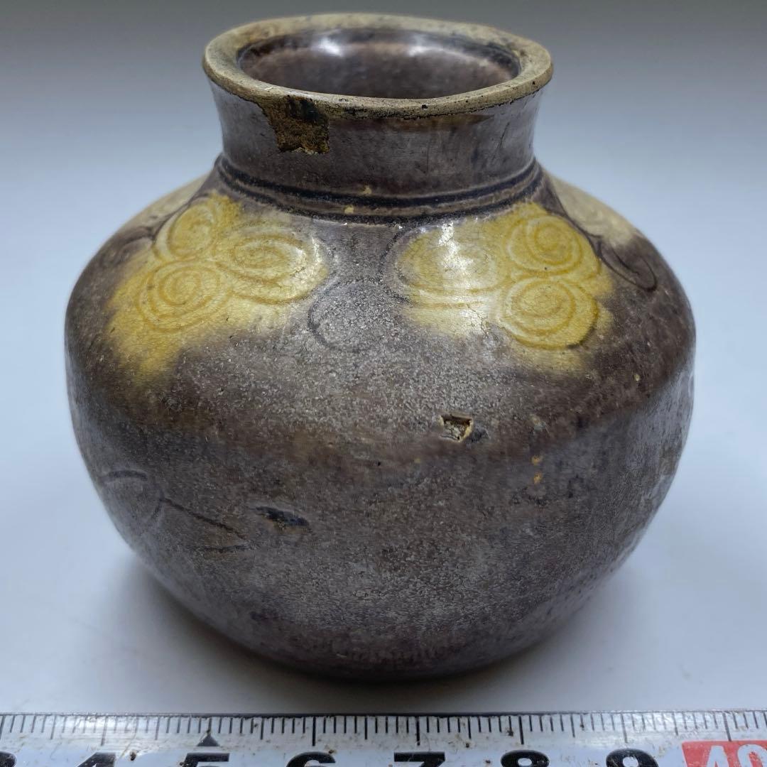 中国清時代　交趾　小壺　高さ6.2㎝　タトチ　東な７-0209☆2F