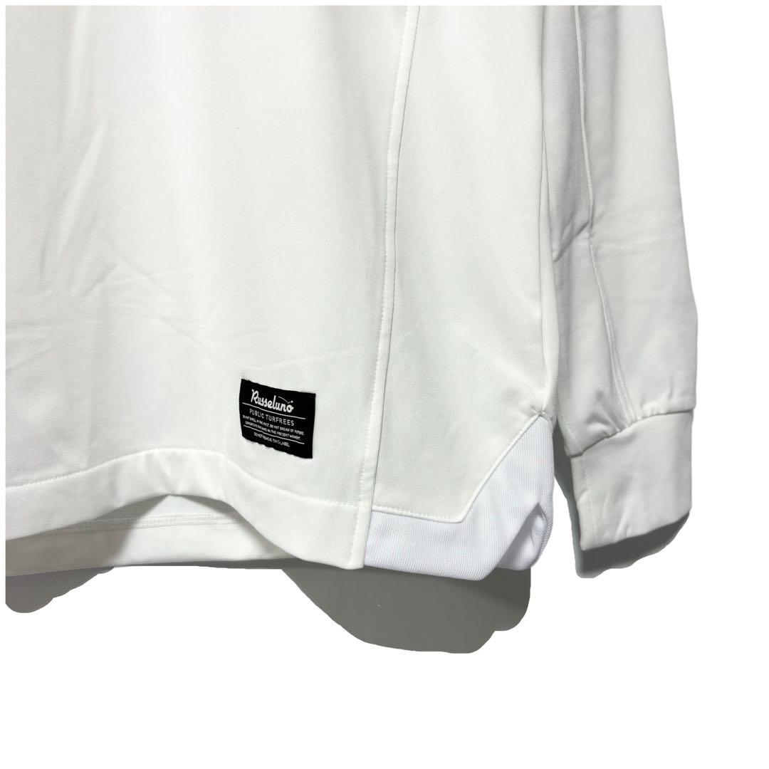 ラッセルノ ゴルフ フラッグロゴ ステッチマスク ハイネック LS ホワイト M