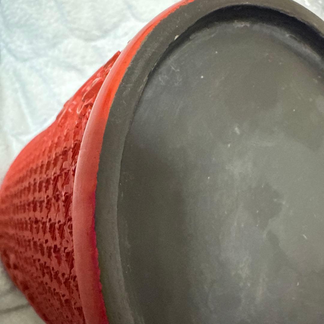 中国美術堆朱彫刻鶴図木製筆立本物保証古唐物／彫漆／堆朱／花紋／煎茶道具／書道具