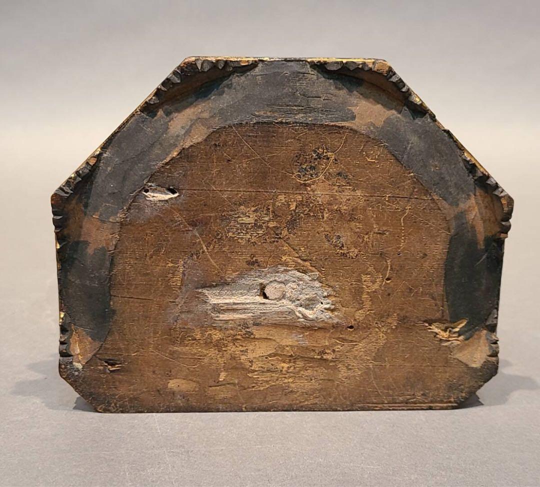 コレクション品 木彫金彩色 蓮台 仏教美術 仏像台座 時代物 骨董 一点物 彫刻