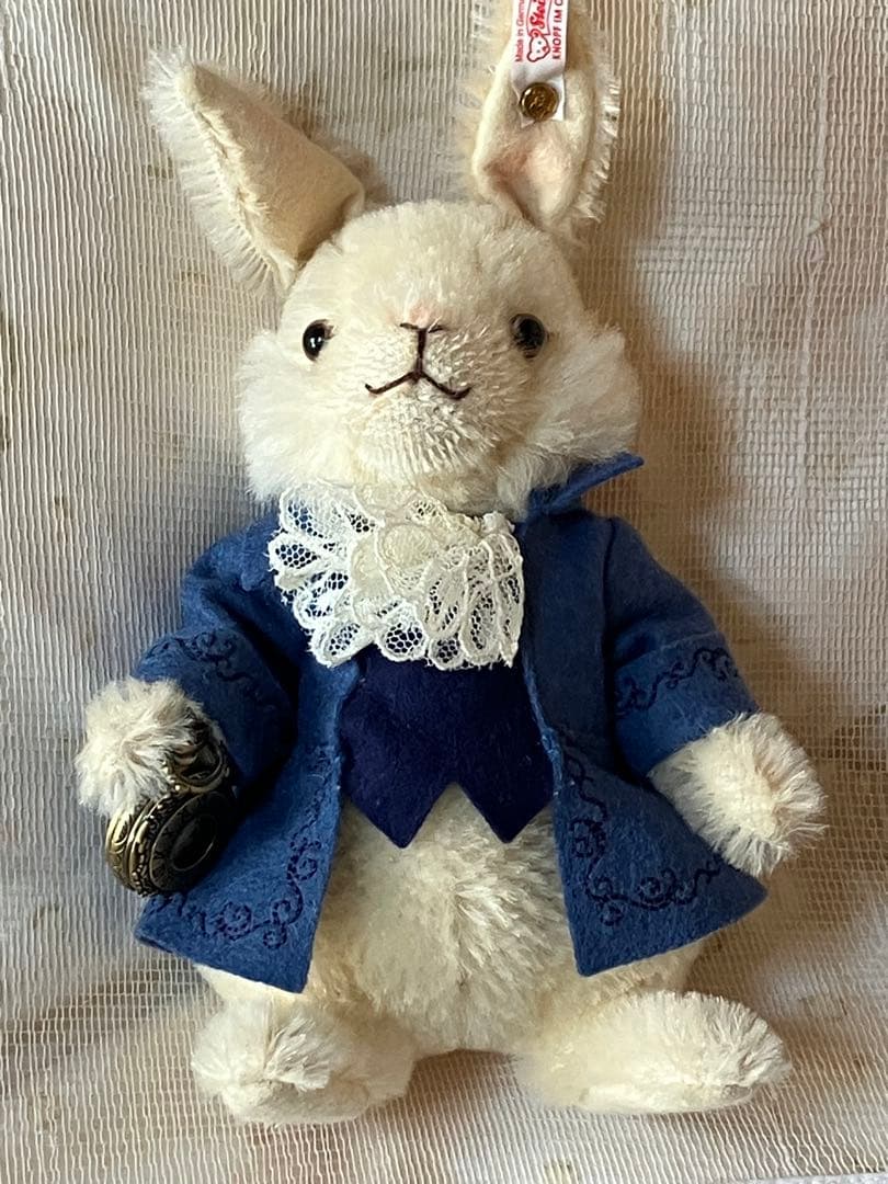 シュタイフ　steiff　ウサギのヴィンセント　白うさぎ　不思議の国のアリス