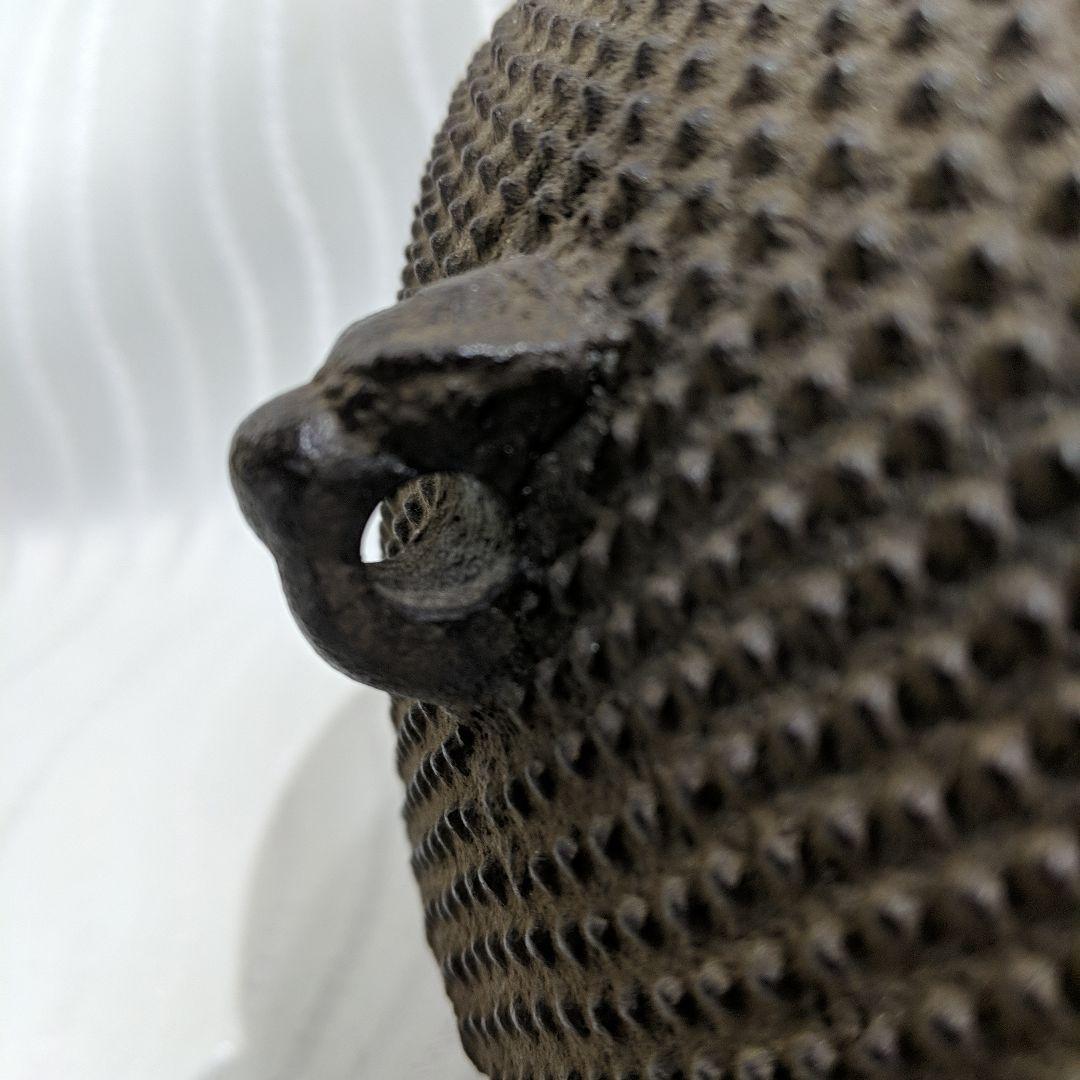 茶道具 炉釜 炉用釜 丸霰釜 釜鐶付き 茶道