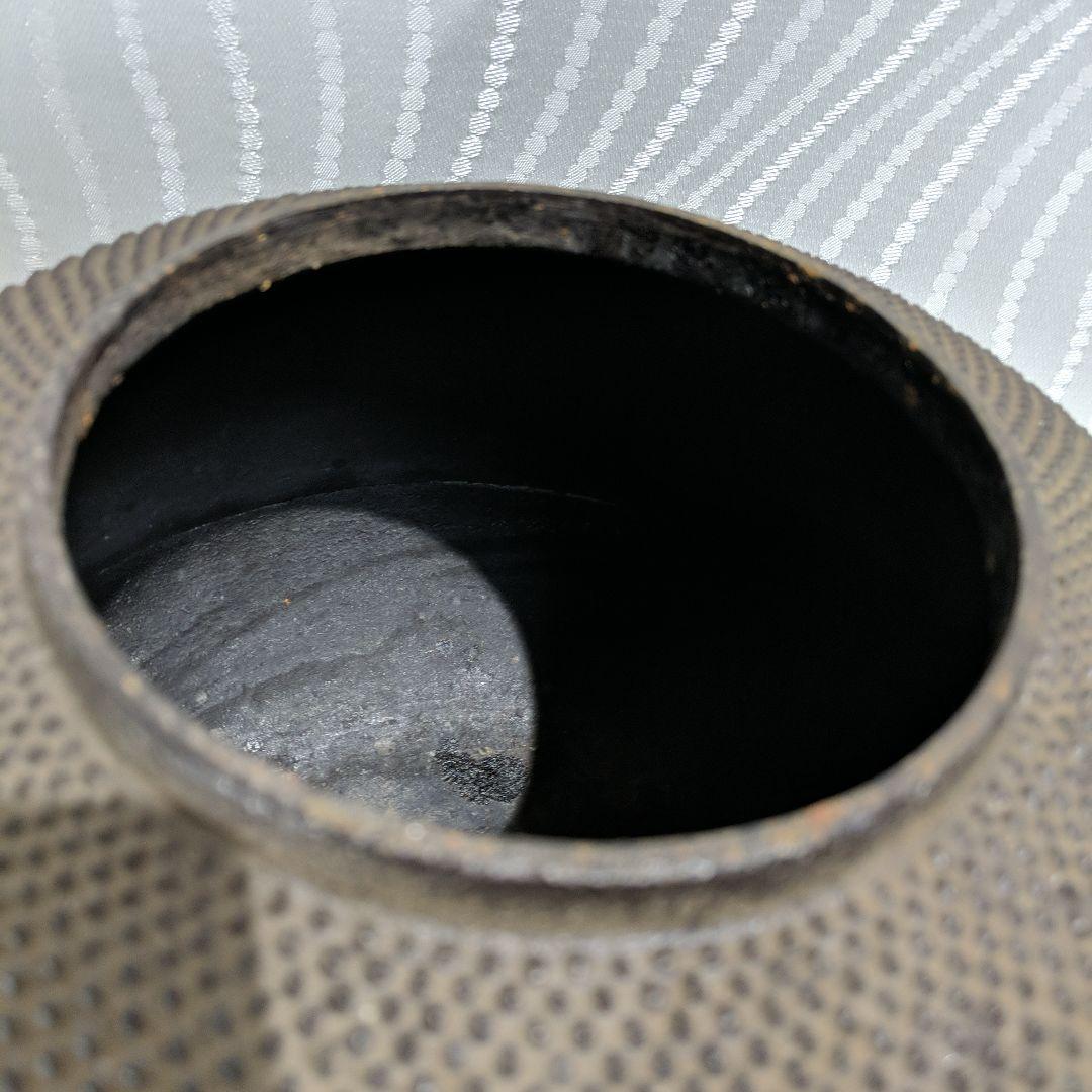 茶道具 炉釜 炉用釜 丸霰釜 釜鐶付き 茶道