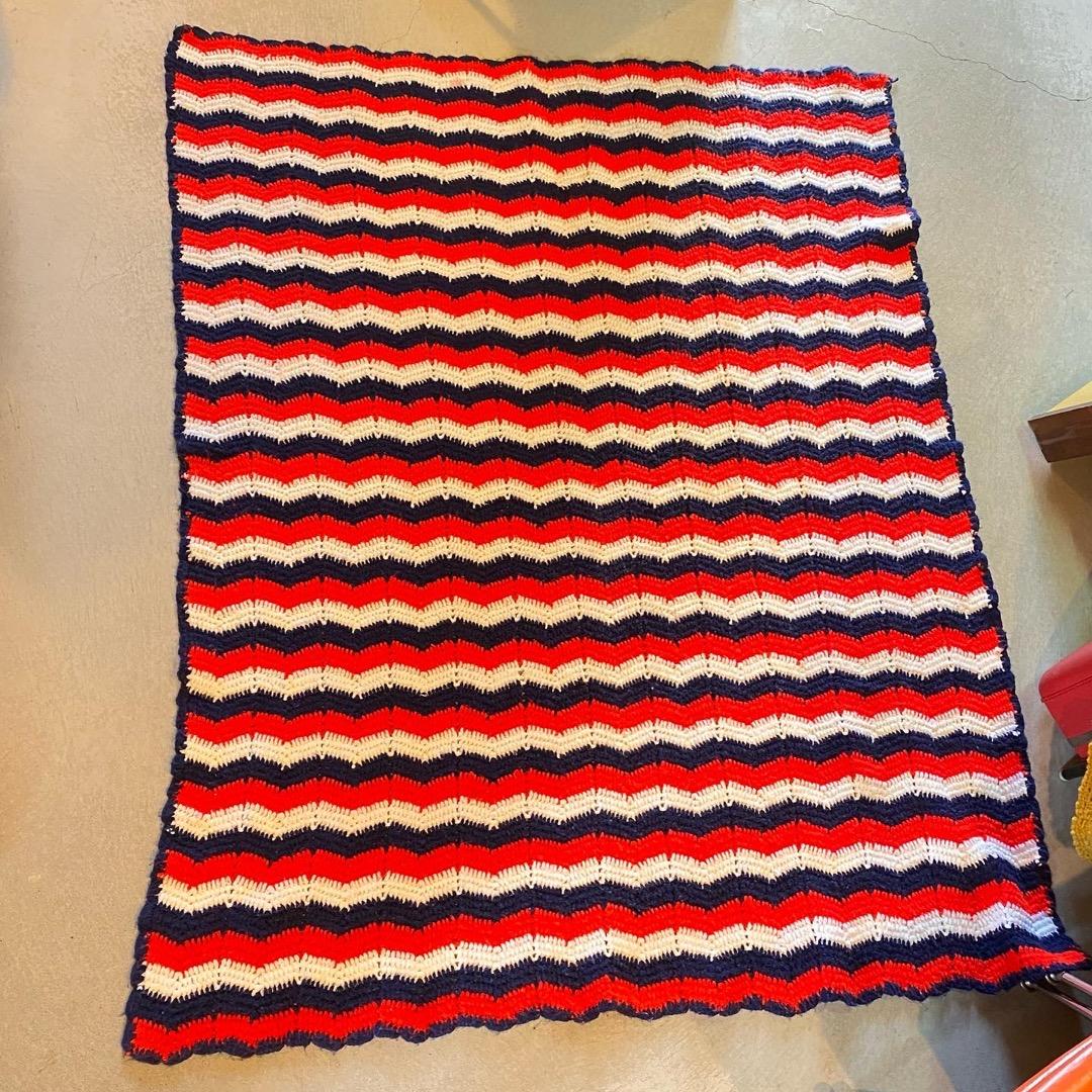 【1970s USA vintage】グラニーブランケット クロシェ トリコ