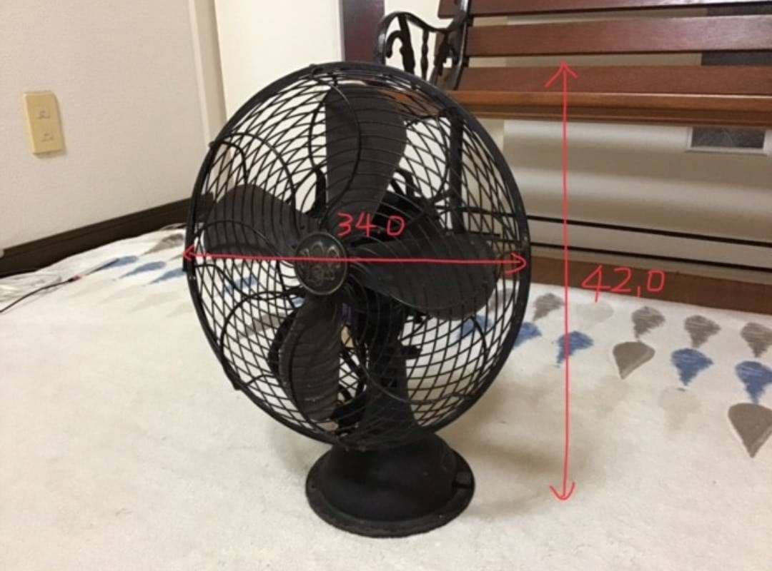 【動作します！】アンティーク　卓上扇風機 （黒）