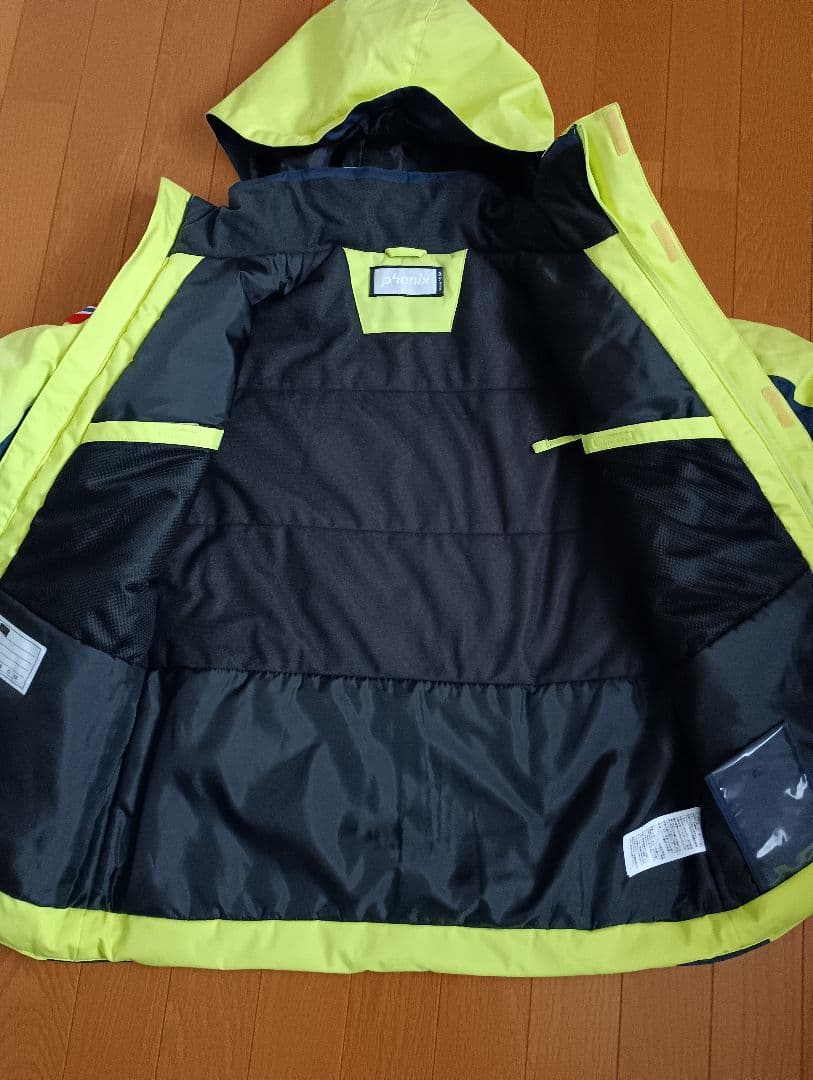 Phenix スキーウェア上下セット160 （蛍光イエロー×ネイビー）