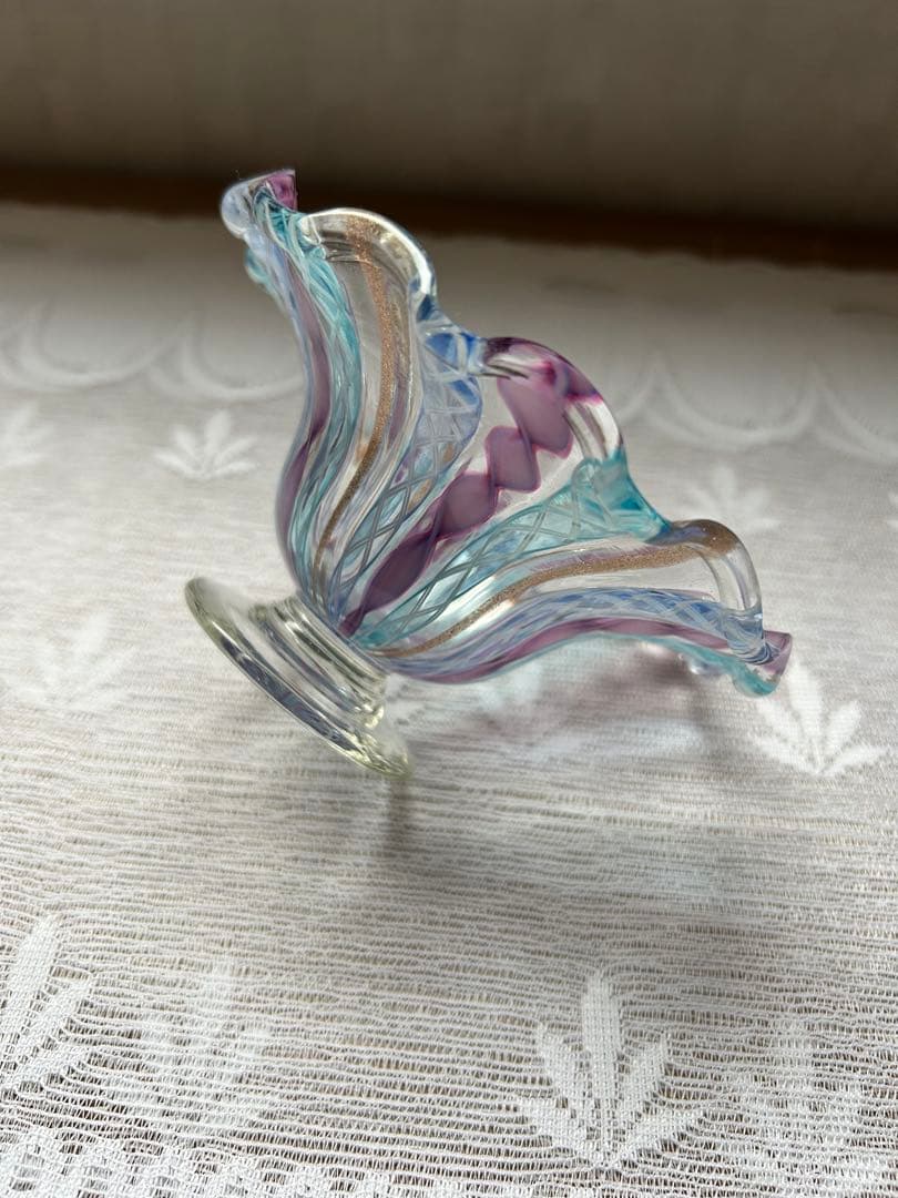 ベネチアングラス ガラス コンポート レース