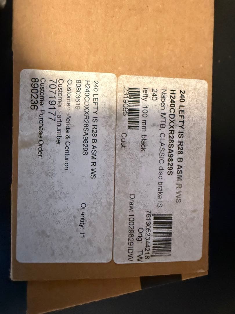 dt swiss 240 lefty 50フロントハブ 28H 未使用品