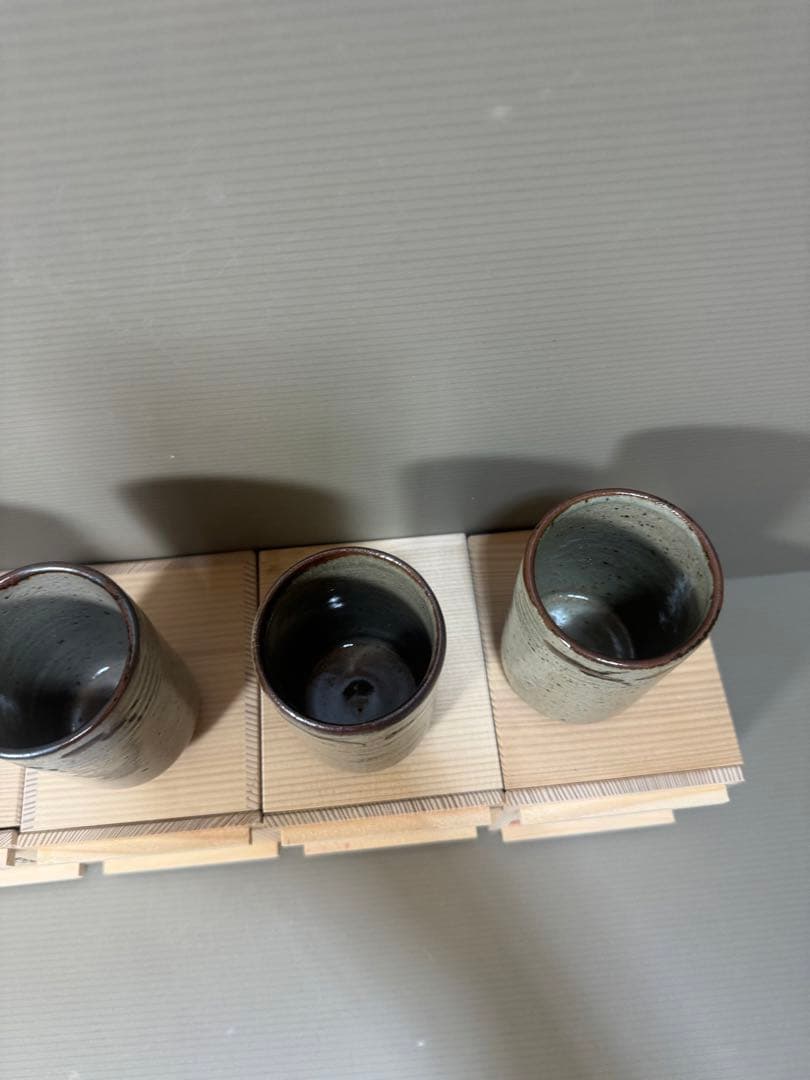 2227  十四代　中里太郎右衛門　絵唐津　湯呑　4客　未使用