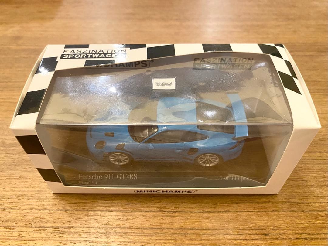 新品 1/43 ミニチャンプス ポルシェ 991.2 911GT3RS ブルー