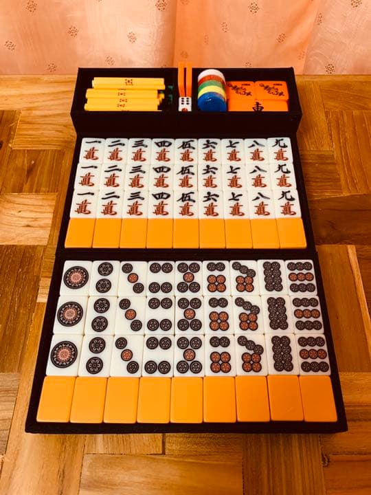 【全自動卓用】麻雀牌 オレンジ 【ケース付き】