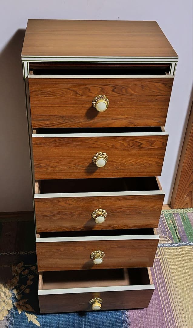 木製　5段引き出し　93cm　箪笥　昭和レトロ　アンティーク