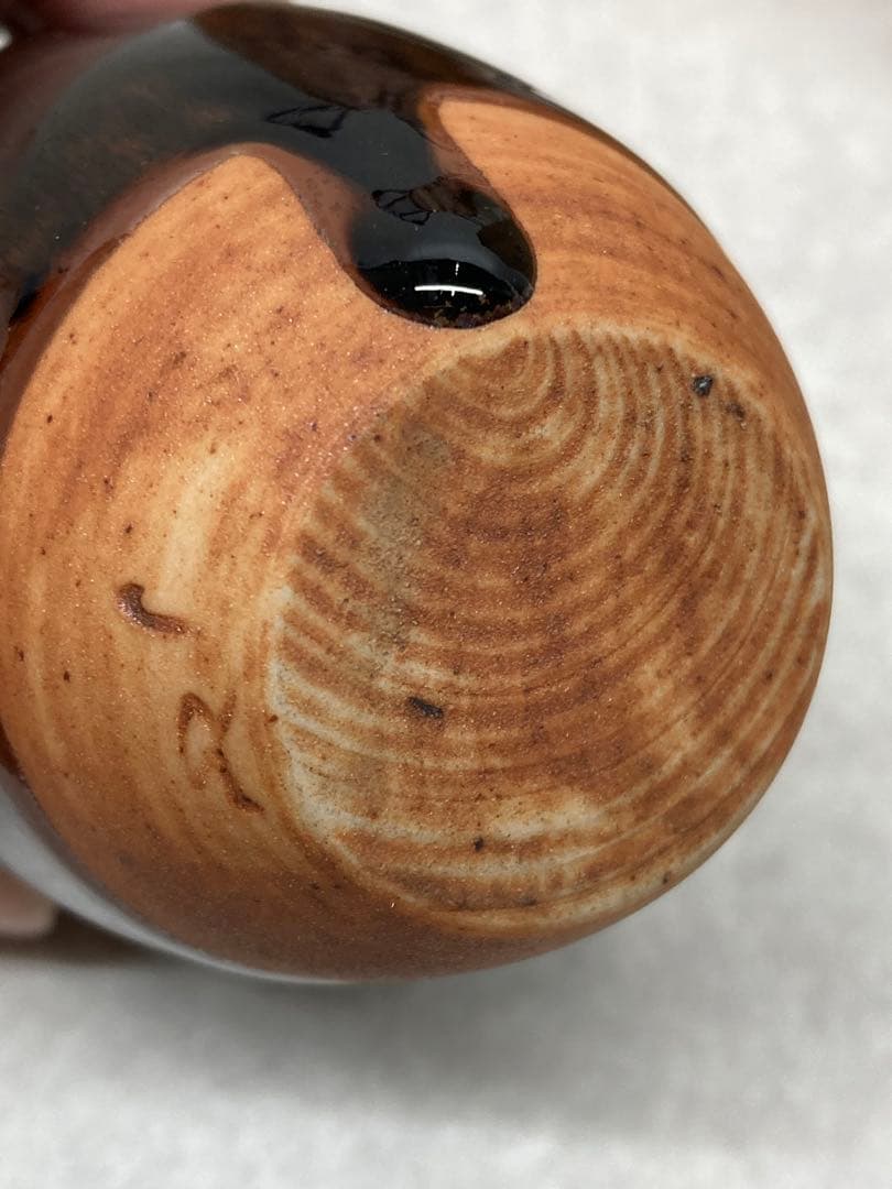 未使用 レア 加藤唐三郎作 古瀬戸 肩衝 茶入 間道仕覆 共箱 茶道具 西陣織