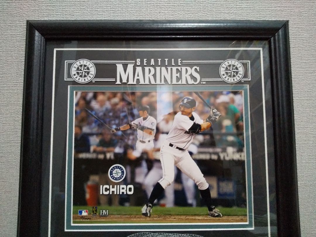 【MLB殿堂入り】イチロー選手のマリナーズ時代の写真付き額縁