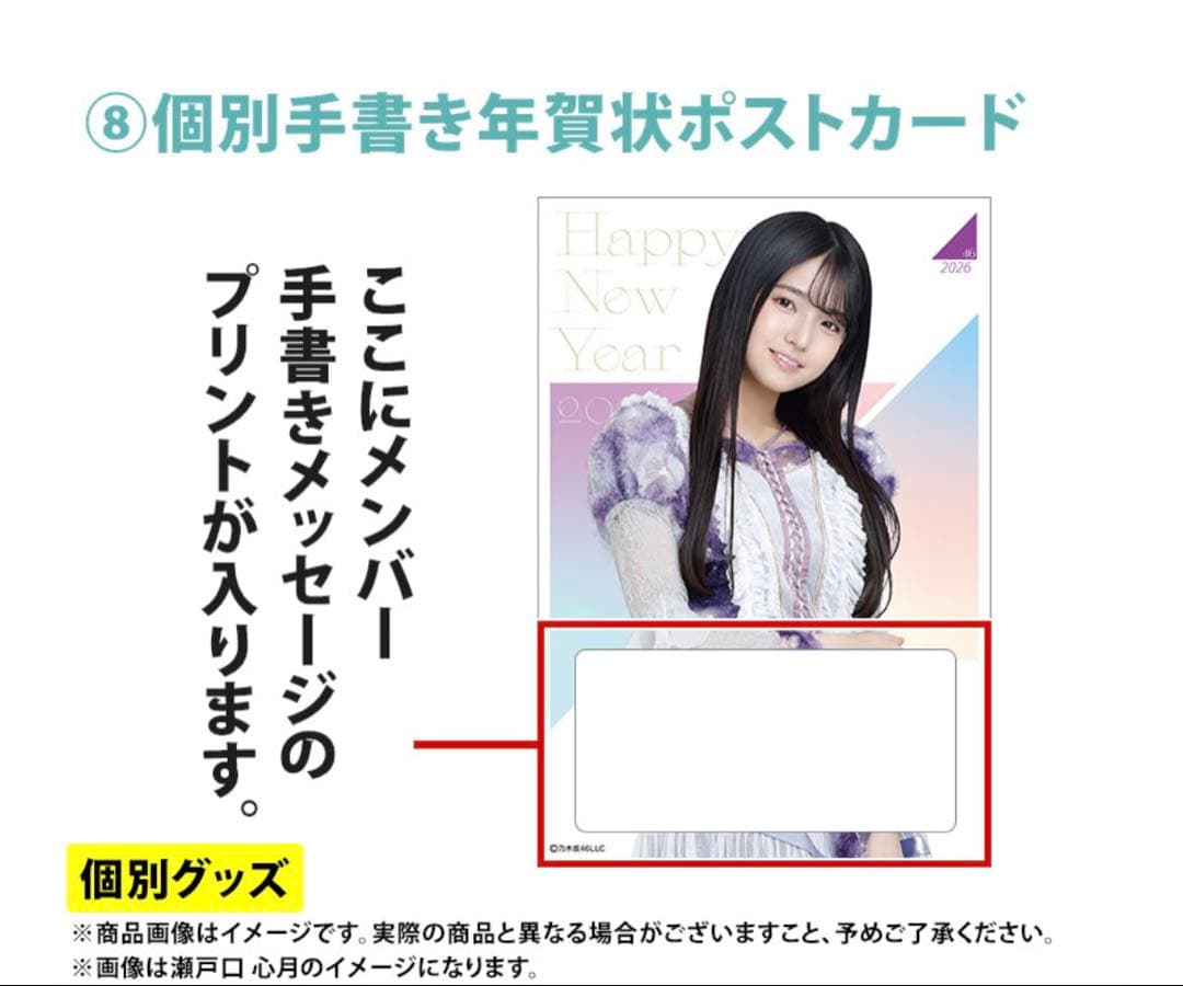 乃木坂46 2026年福袋A B C 19点　伊藤理々杏