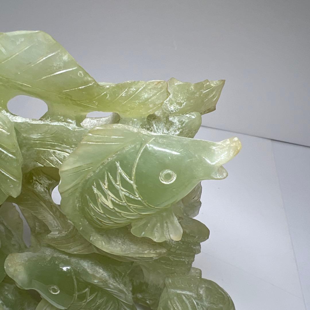 砡製　特大魚透置物　共箱　1933g/最大横幅約24㎝　東Y7-1114①