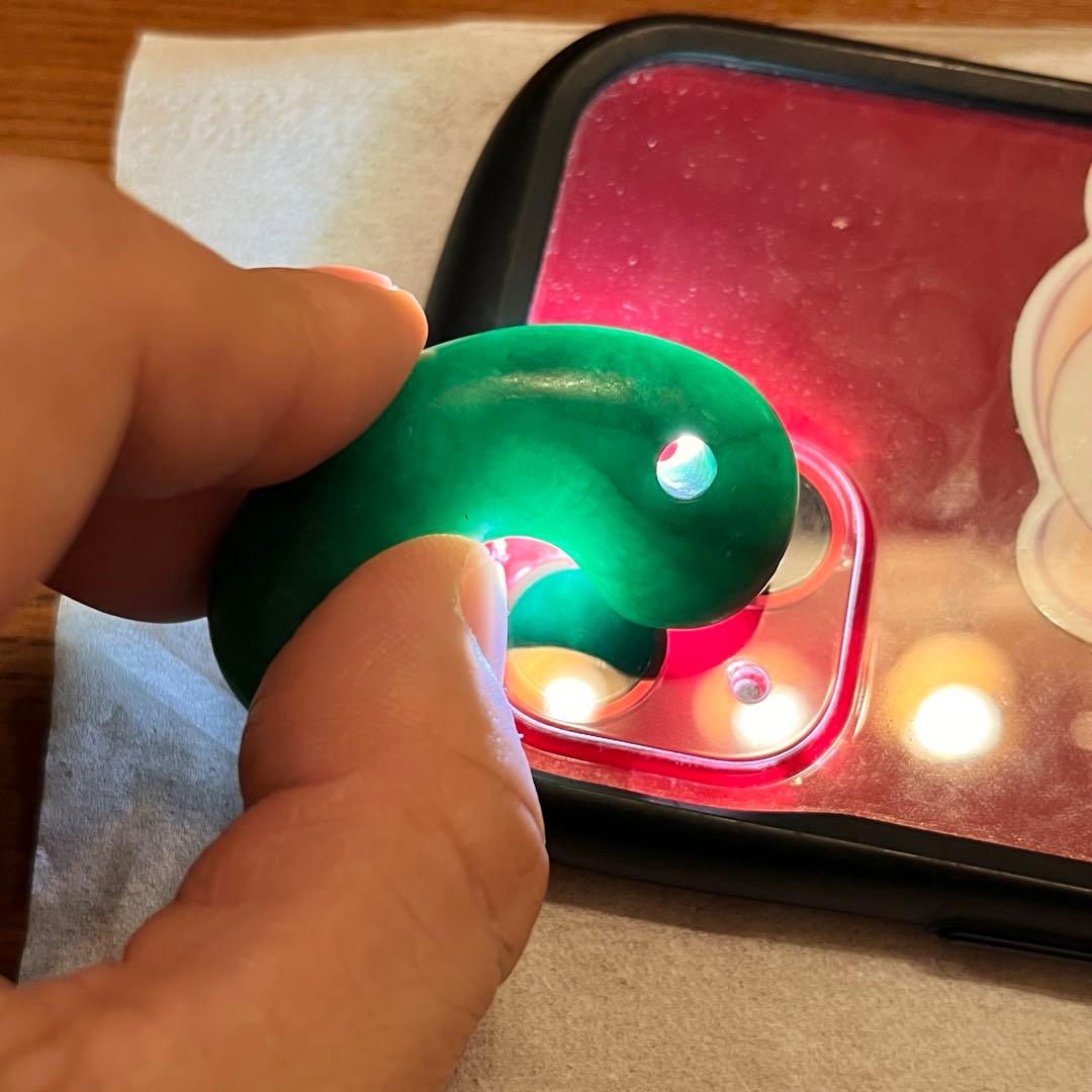 ※※最終値下げ+土日限定価格※※ 希少　古墳期　勾玉　萌葱色　翡翠