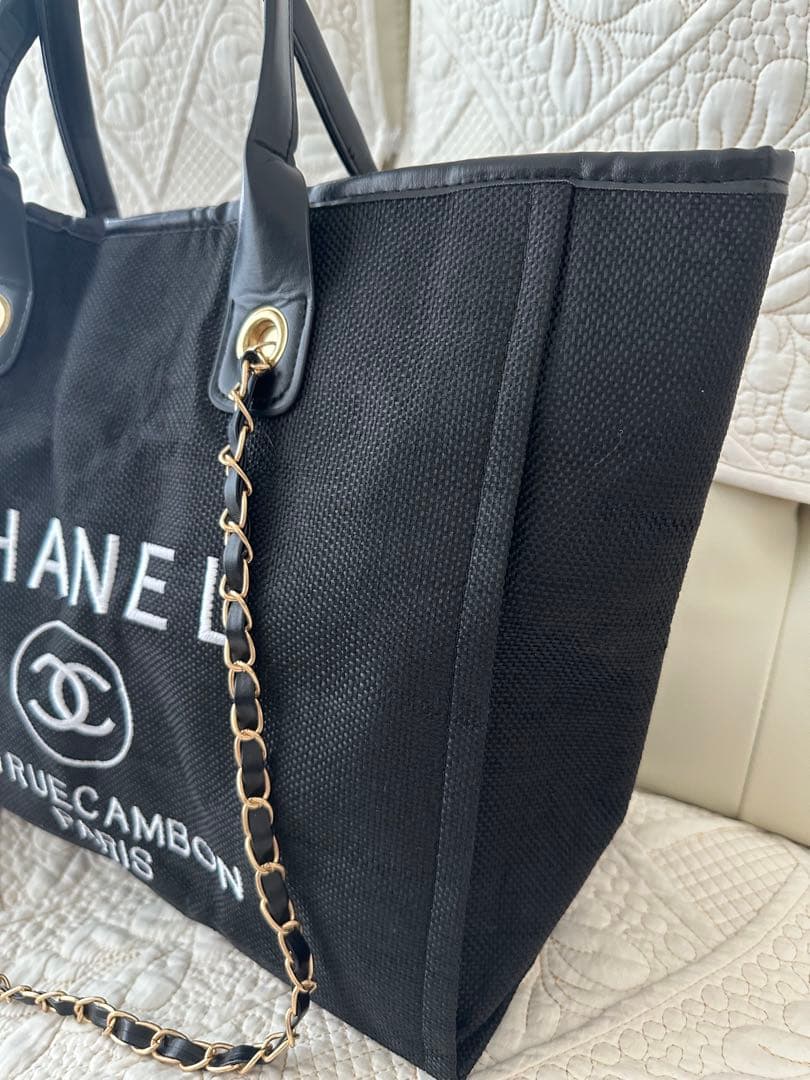 刺繍入り☆CHANEL☆ノベルティ肩掛けチェーンバッグトートバッグ未使用