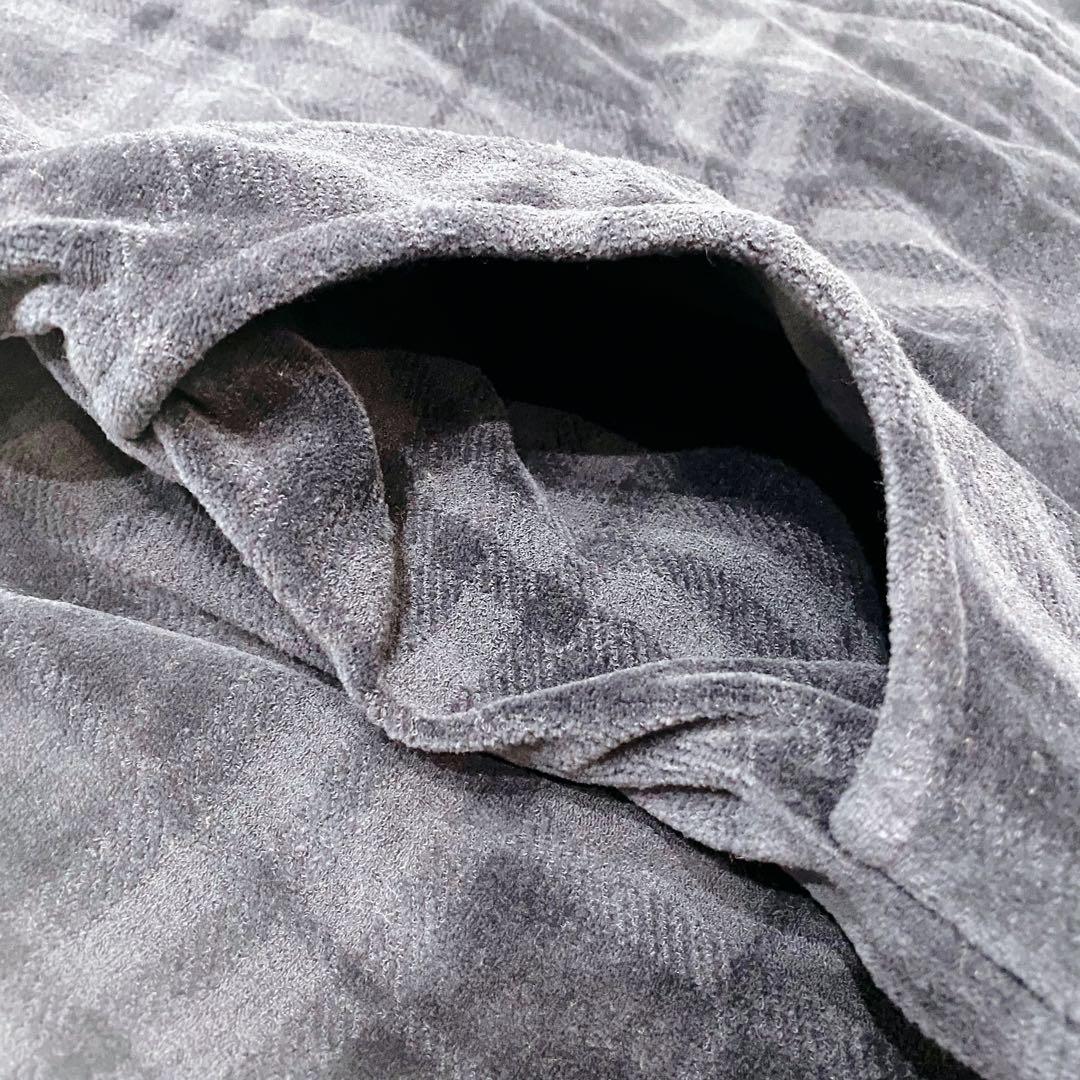 【大きいサイズ】バーバリー ゴルフ ギガチェック ベロア パーカー ネイビー