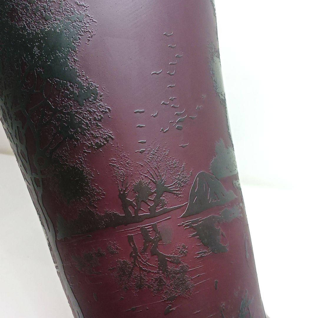 V225 1900年初期 J.B LEVEILLE作 湖水風景文花瓶 カメオ彫