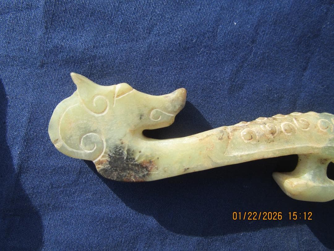 中国美術 たいこう 帯鉤帯締め 玉　石細工　彫り物　工芸品　１個